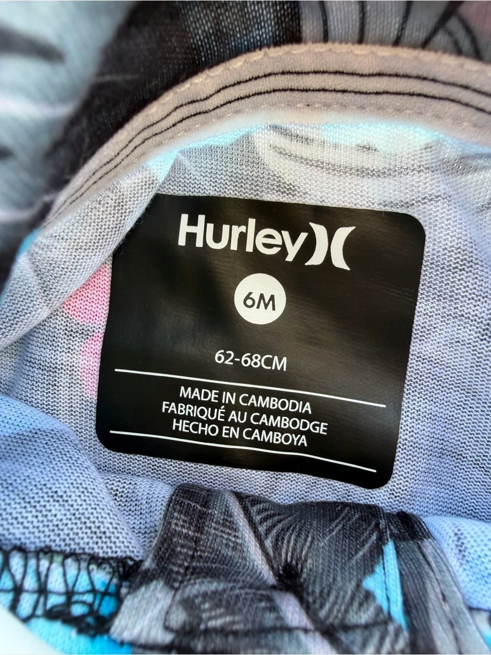 Hurley Tropical Floral Romper / One-Piece Outfit Baby Unisex Black Blue Pink